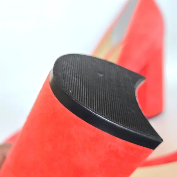 Marc Fisher Claire red suede leather block heel point toe shoes women's 8.5‎ - Picture 5 of 6